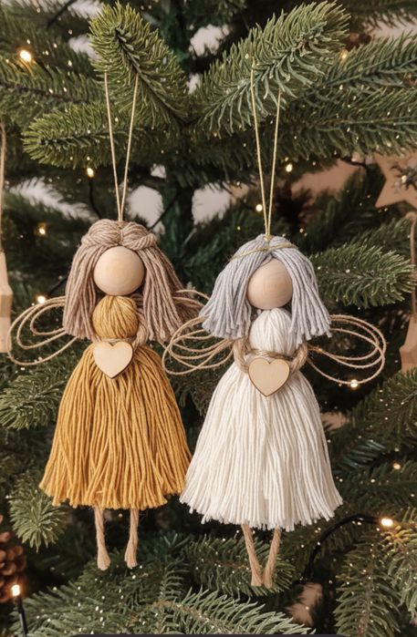Zawieszki na choinkę anioły Boho