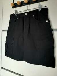 Czarna spódnica mini cargo S 36 H&M, 100%bawełna