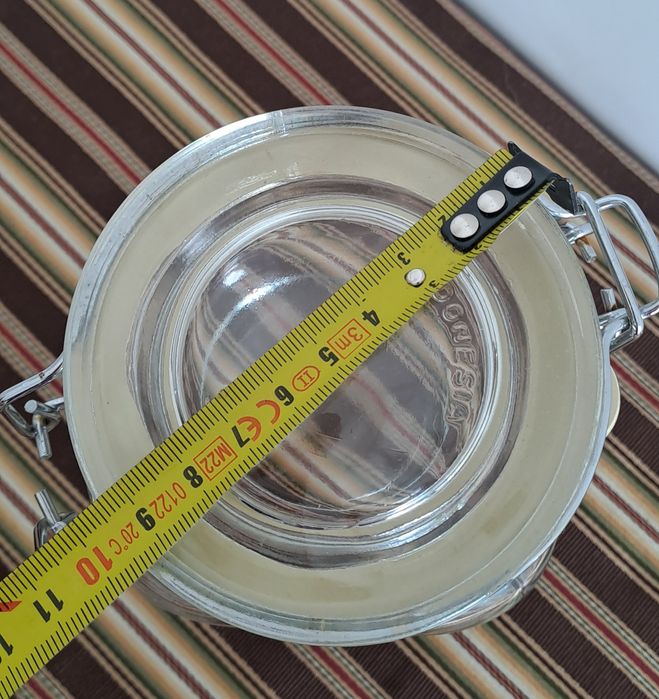 Frasco de vidro com tampa hermetica