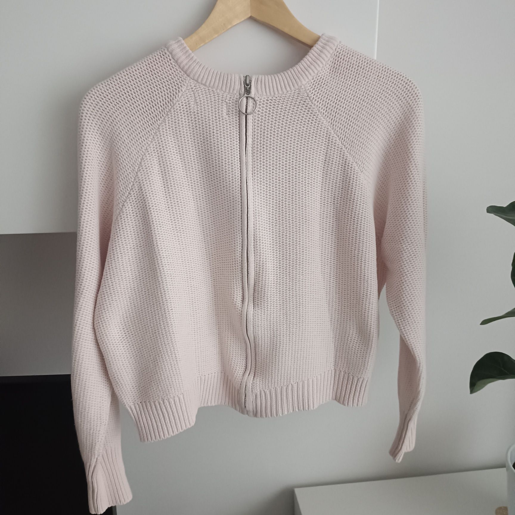 Sweter szeroki, krótki, z zamkiem, rozmiar S