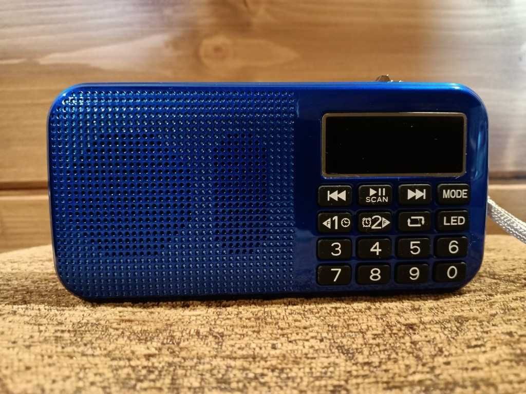 Małe radio, Przenośne radio o dużej pojemności baterii Niebieskie