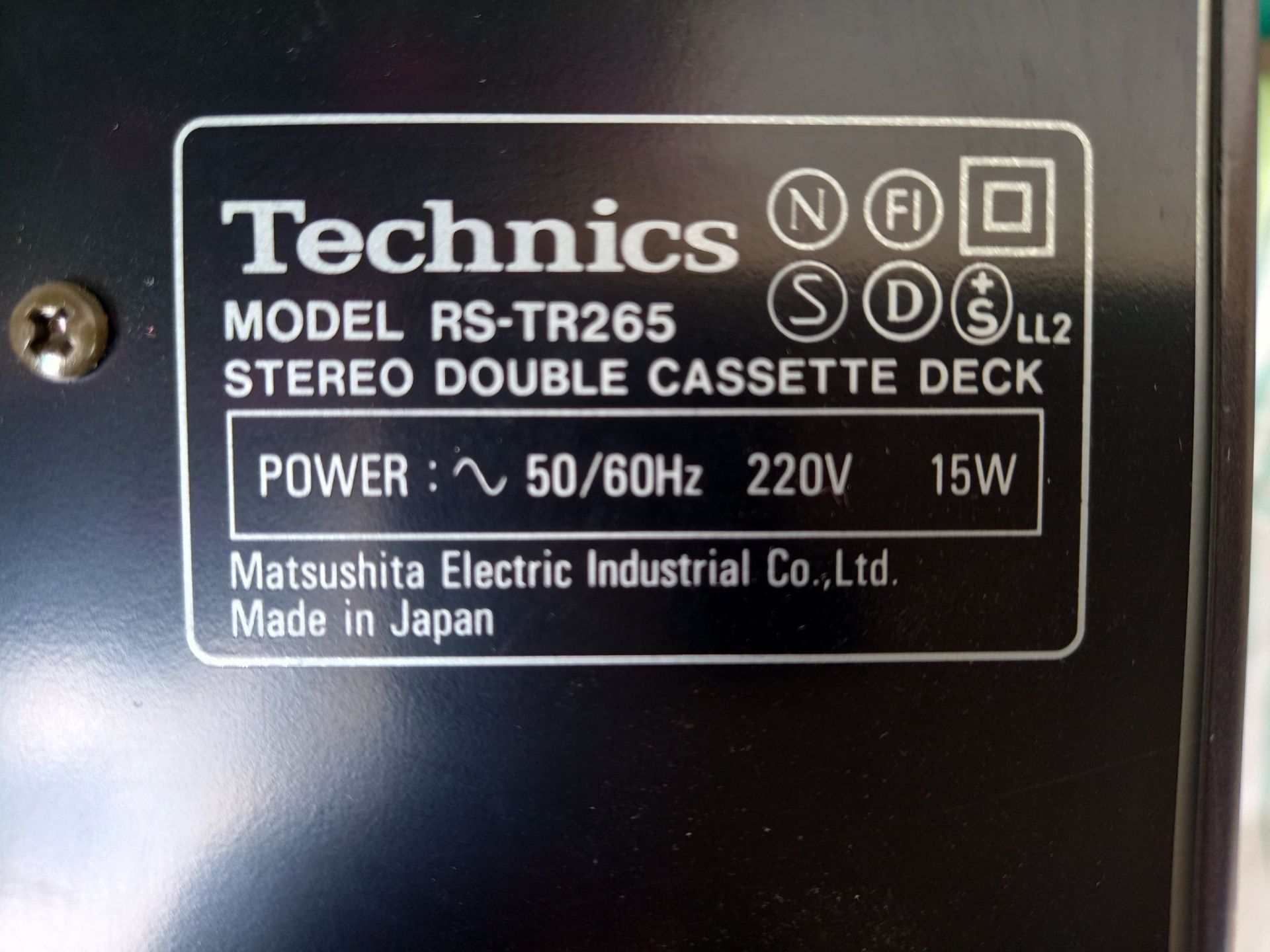 Technics deck magnetofon dwukasetowy RS-TR265