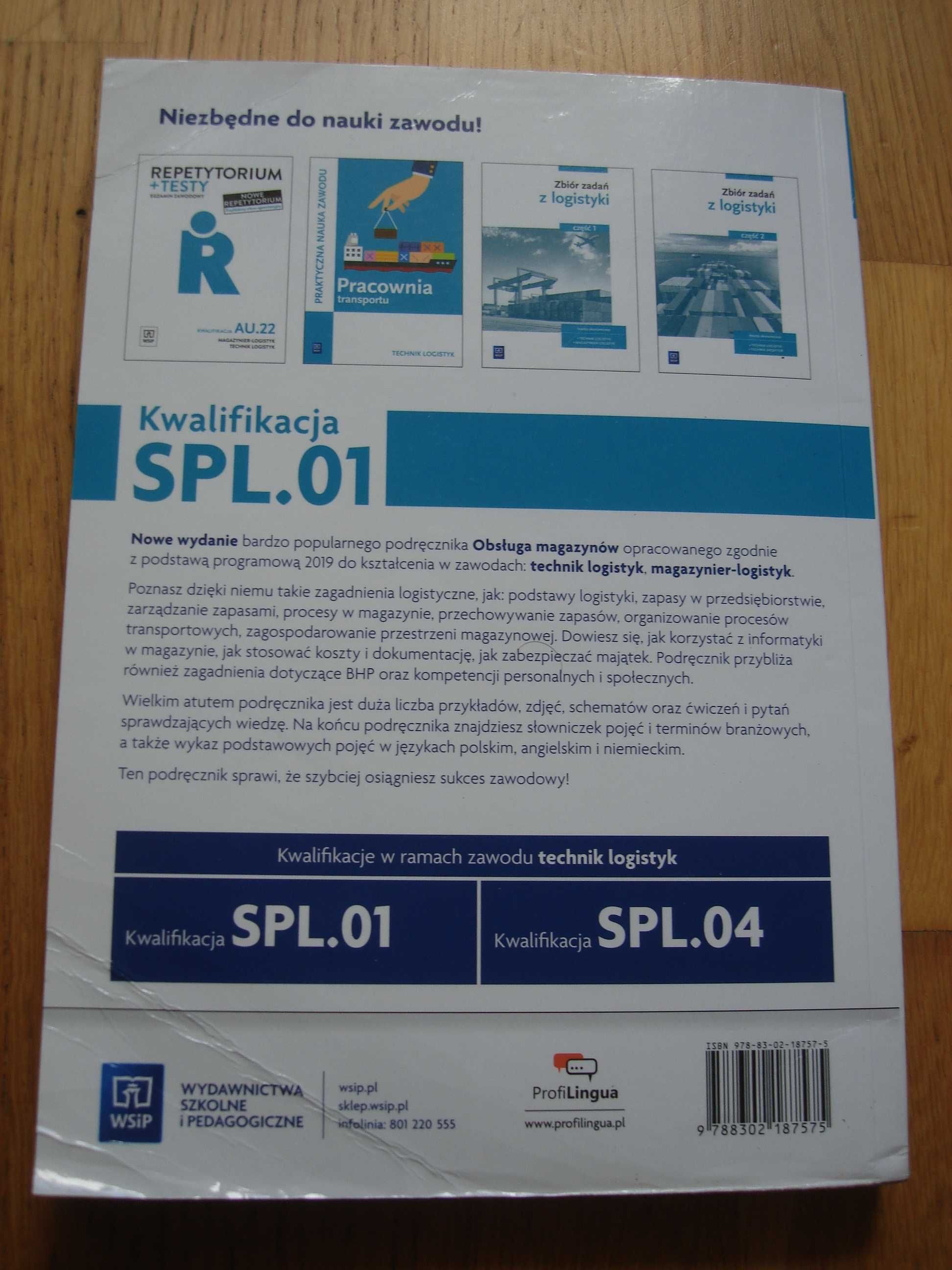 Podręcznik "Obsługa magazynów SPL.01 " część 1 , WSiP