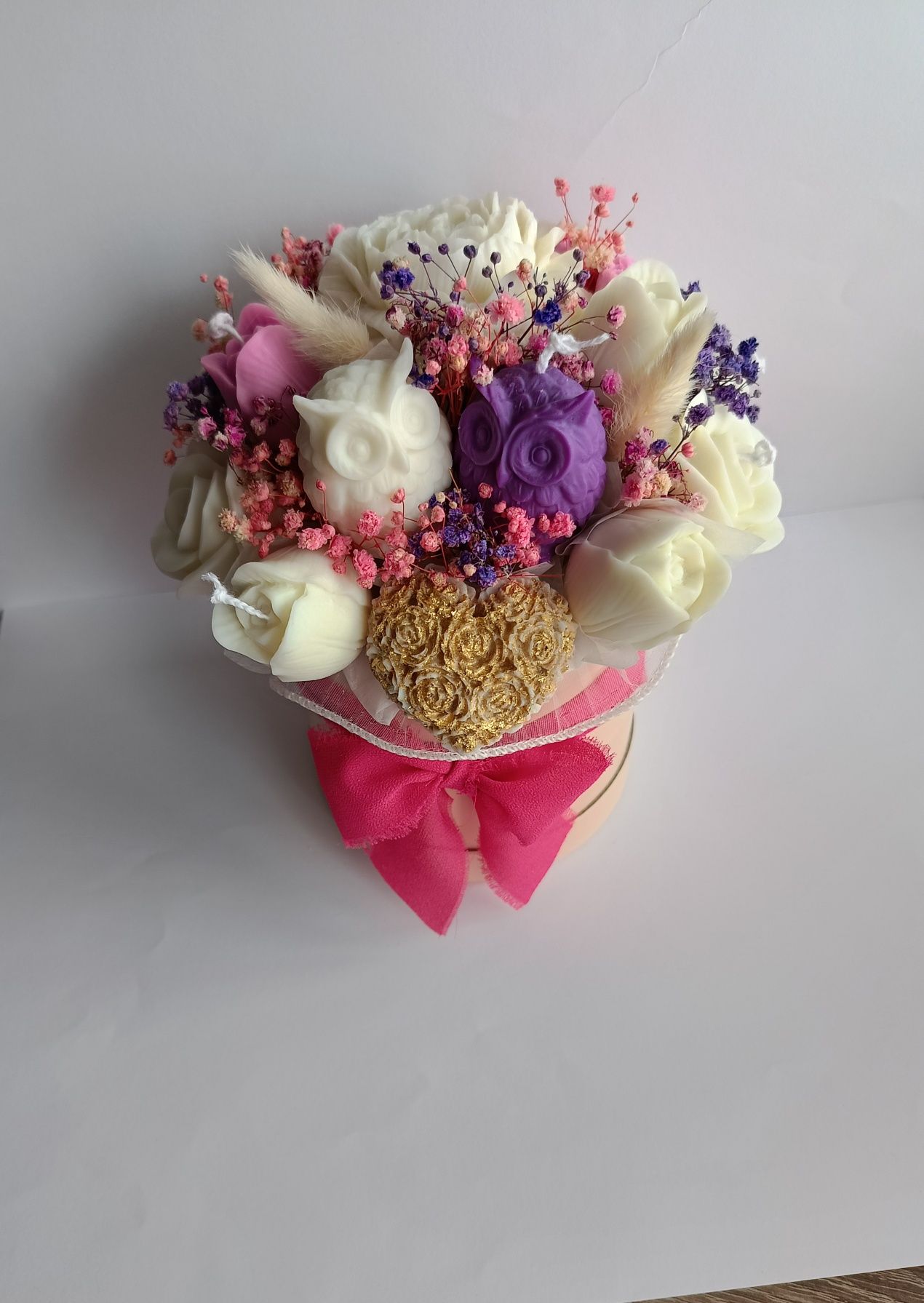 Flower box z świec sojowych handmade