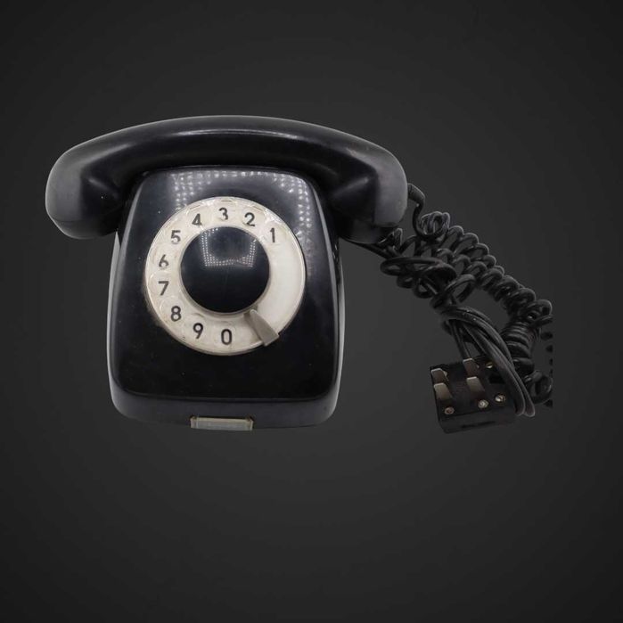 Czarny bakelitowy telefon tarczowy RWT Poland B51/112961