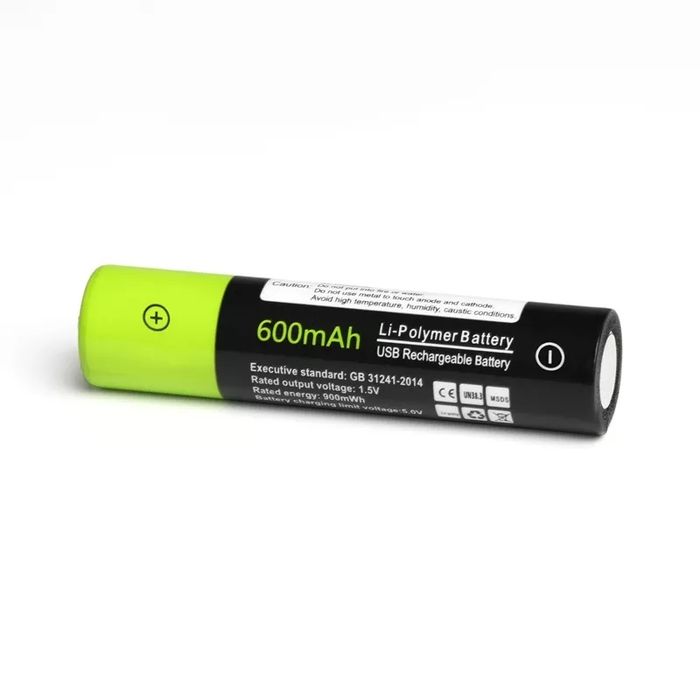 Аккумулятор Znter AAA 1,5V Li-Po 600mah, зарядка через micro USB