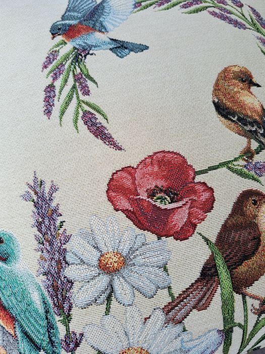 Poszewka 1229 Birds gobelinowa kwiaty ptaki