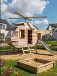 Domek drewniany/piaskownica/premium/120cm/helikopter/plac zabaw