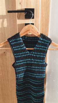 Sweter bezrękawnik wełniany Handmade
