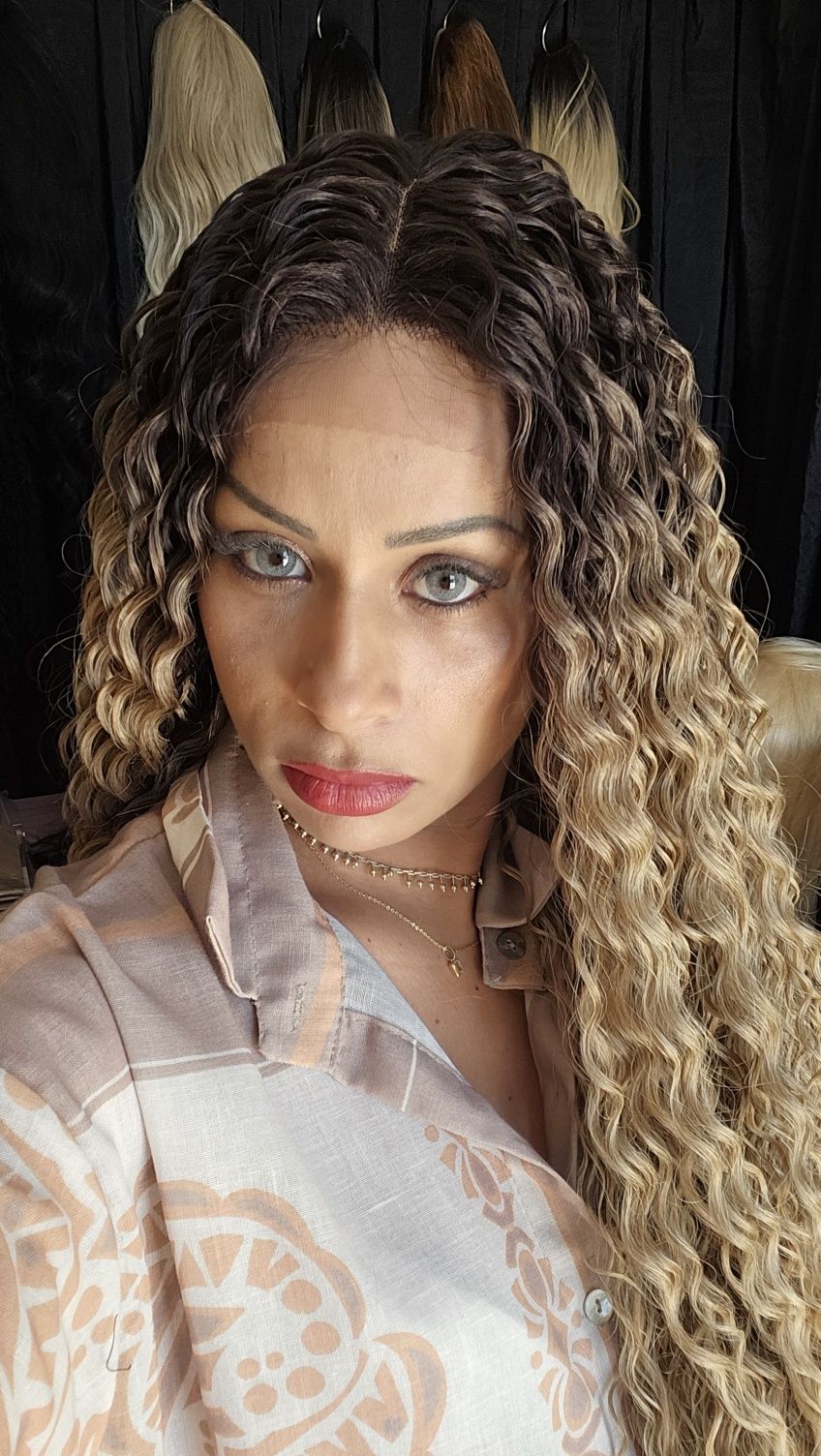 Lace de fibra realista ao natural