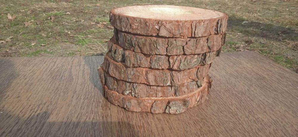 Krążki drewniane, 3 sztuki, 20-25 cm, na stroiki, plastry drewna