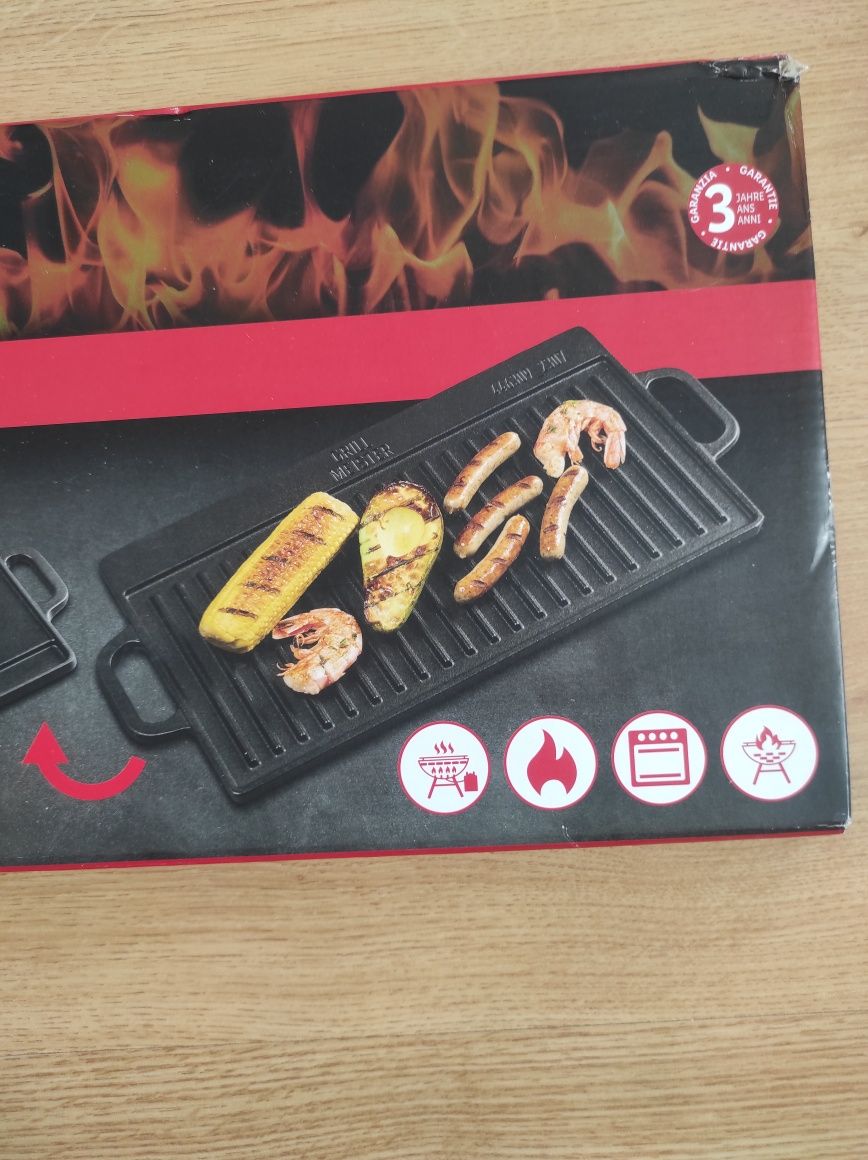 GrillMeister Żeliwna płyta grillowa