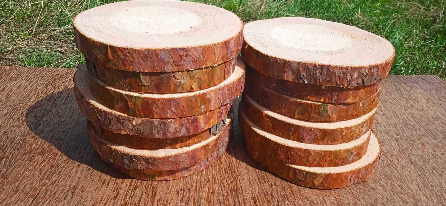 Plastry drewna, 30 sztuk, 15-20 cm, krążki drewniane, Podstawki