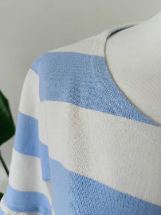 Biała bawełniana sukienka letnia w poziome paski 100% cotton Joules 44