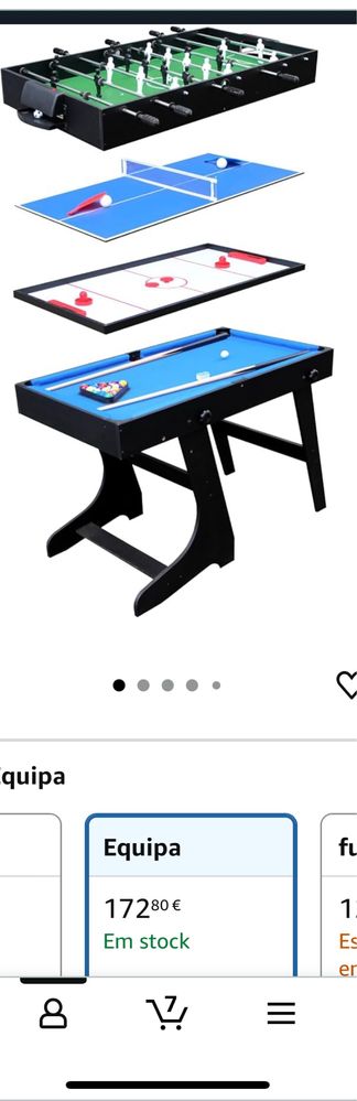 Mesa de jogos 4 em 1 snooker pingpong iice e matraquilhos