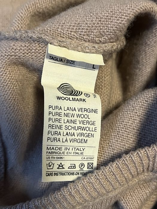 United Colors of Benetton beżowy sweter wełna woolmark L made in Italy