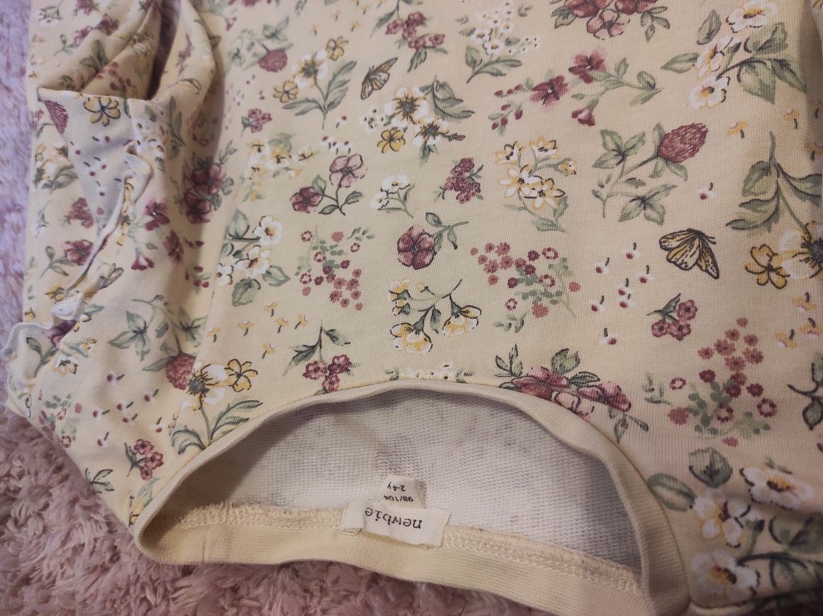 Bluza Newbie żółta motylki kwiatuszki 98 104 dziecko dziewczynka