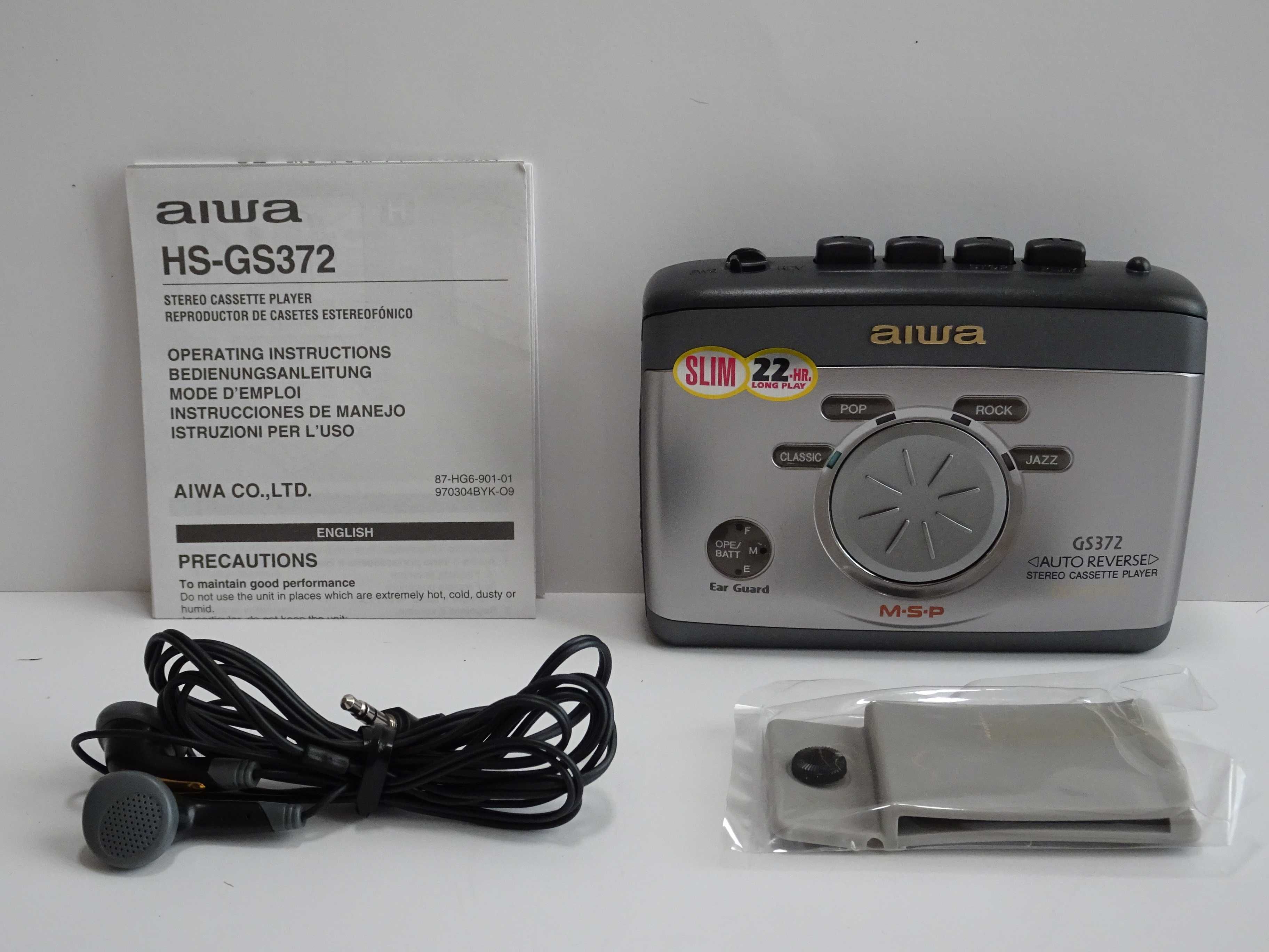 NOWY Walkman AIWA HS-GS372 (BK) Odtwarzacz Kasetowy MSP/ AR - 1998r.