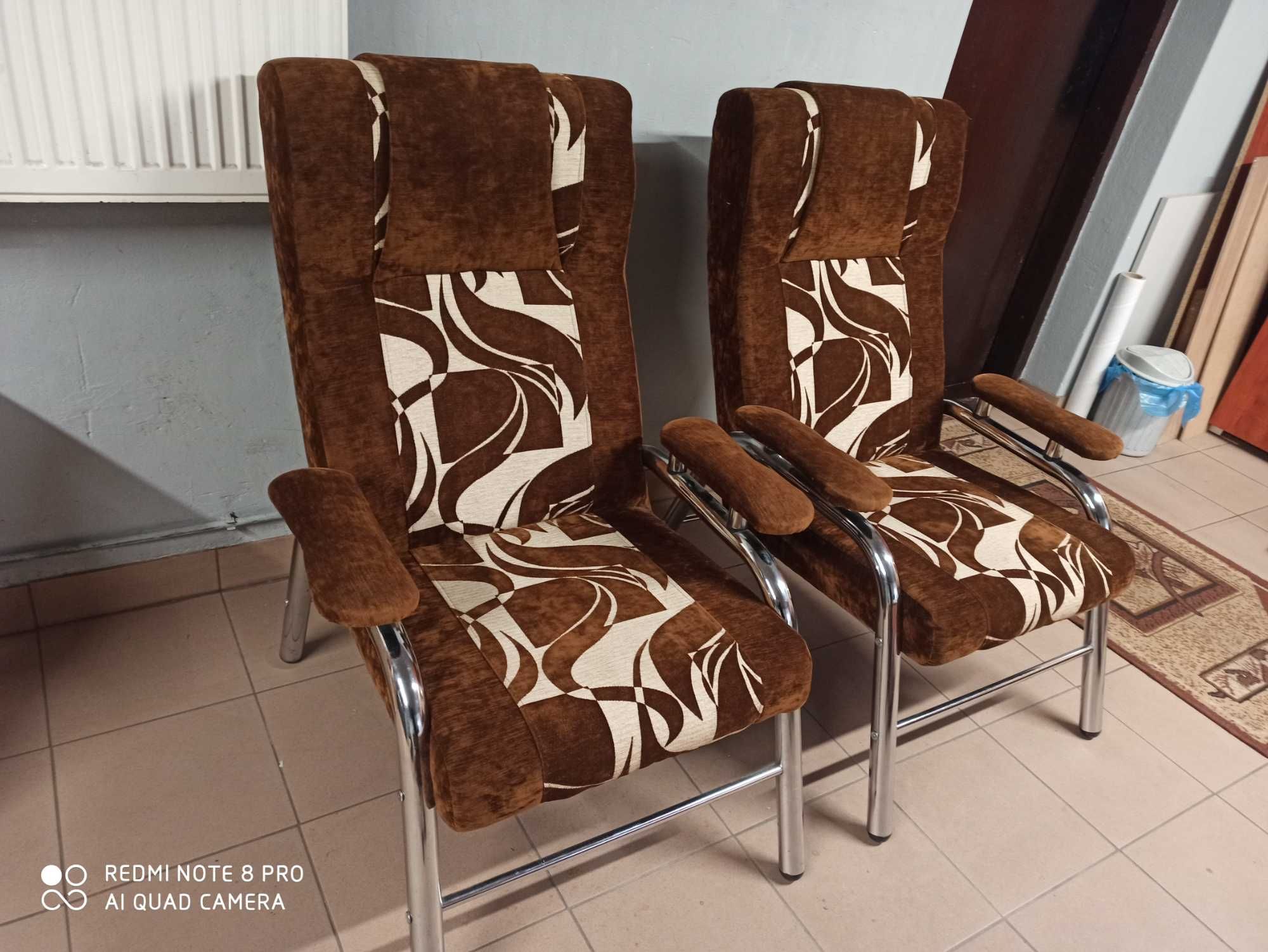 2x Fotele Piękne,Metalowe , Porzadne --- Jak Nowe  !!!