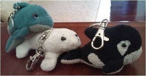 Porta-chaves com peluche animais marinhos promoção