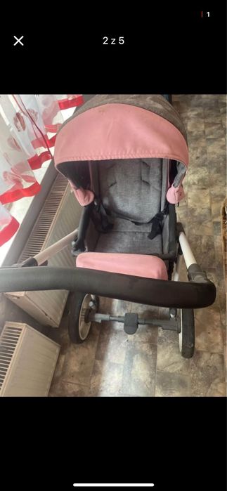 Wózek bebetto 3w1 różowo szary