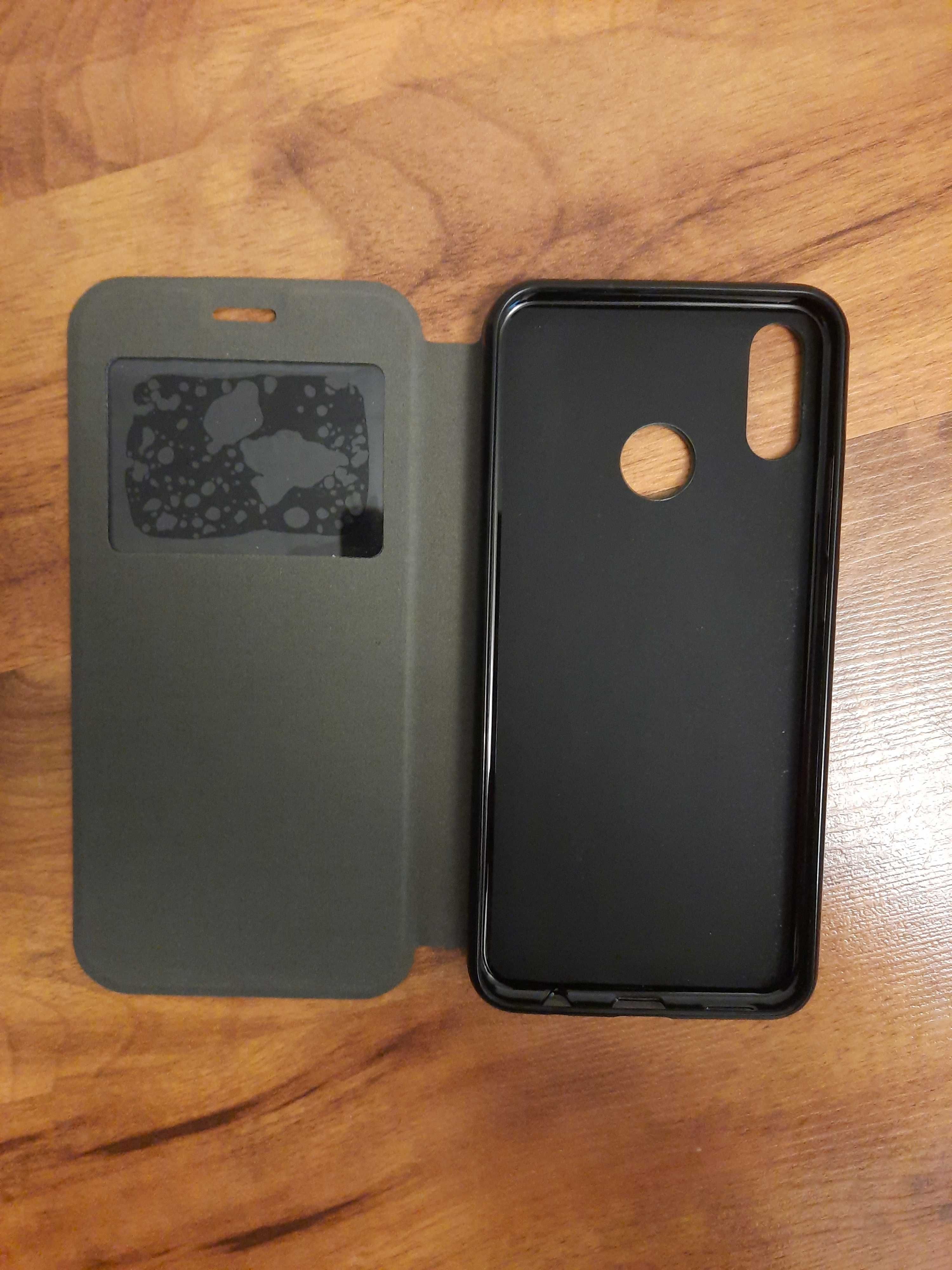 Zamykane Czarne etui case z okienkiem do Huawei P Smart +