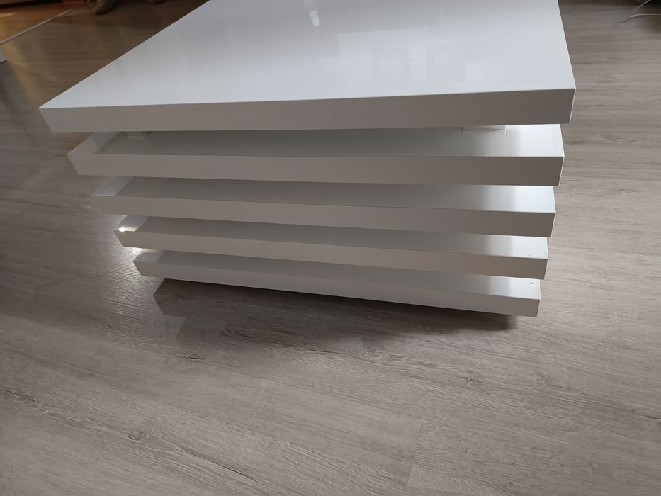 Biały stolik kawowy KYOTO Black Red White 31x60x60 cm