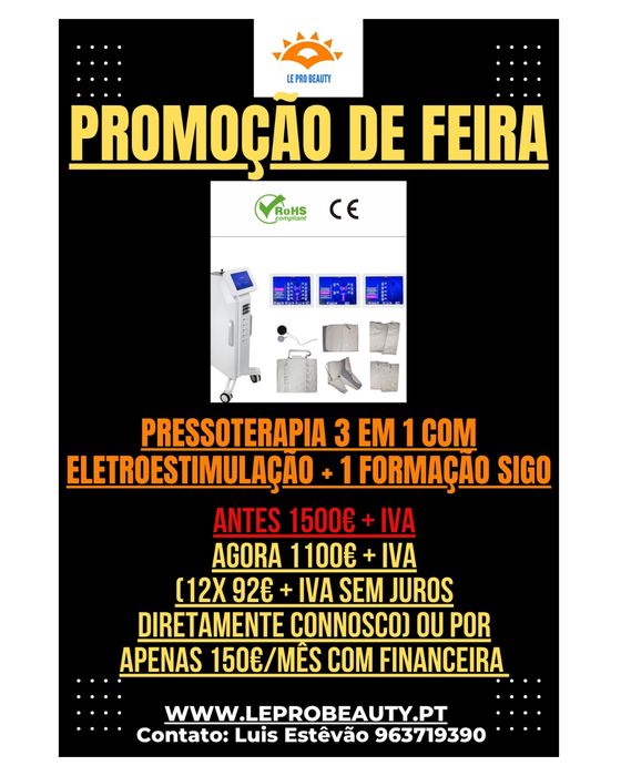 Pressoterapia digital 3 em 1 com eletroestimulação + Curso Dgert