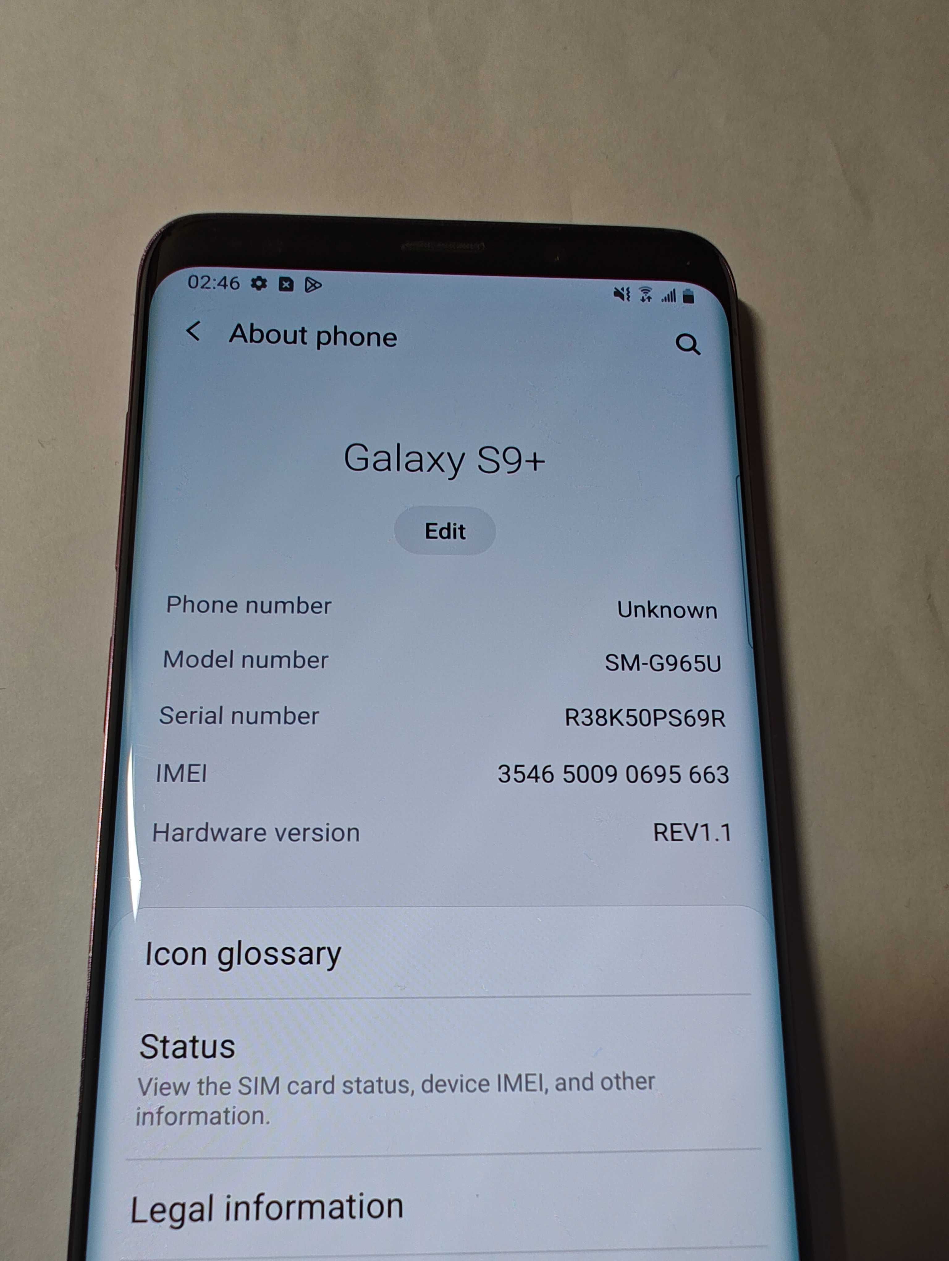 Samsung Galaxy S9+ SM-G965U  6GB\64GB  845 snapdragon