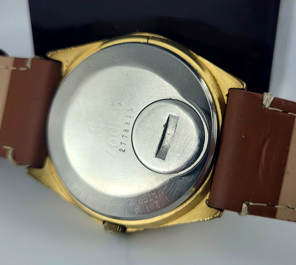 Zegarek męski Zodiac Swiss Astroquartz lata 70te Vintage Unikat XL