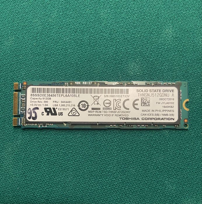 SSD Toshiba m.2 2280 512gb sata III (THNSNJ512GDNU A)