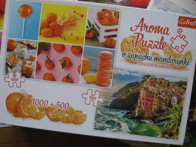Puzzle Trefl 1000 + 500 -  Kolaż mandarynkowy + Riomaggiore
