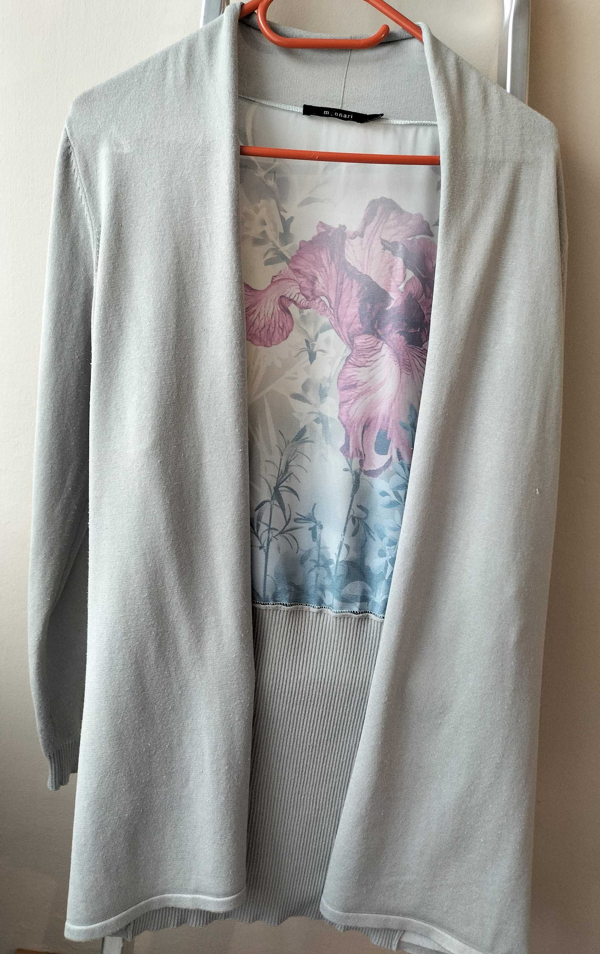 Sweter sweterek szary Monnari rozm. L kwiaty na tyle