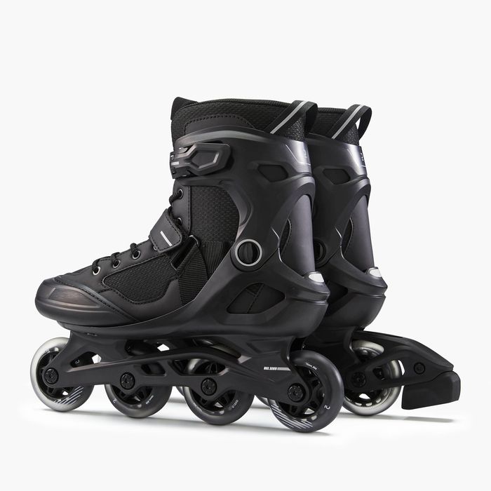 Patins em Linha Adulto FIT100 Preto/Prateado