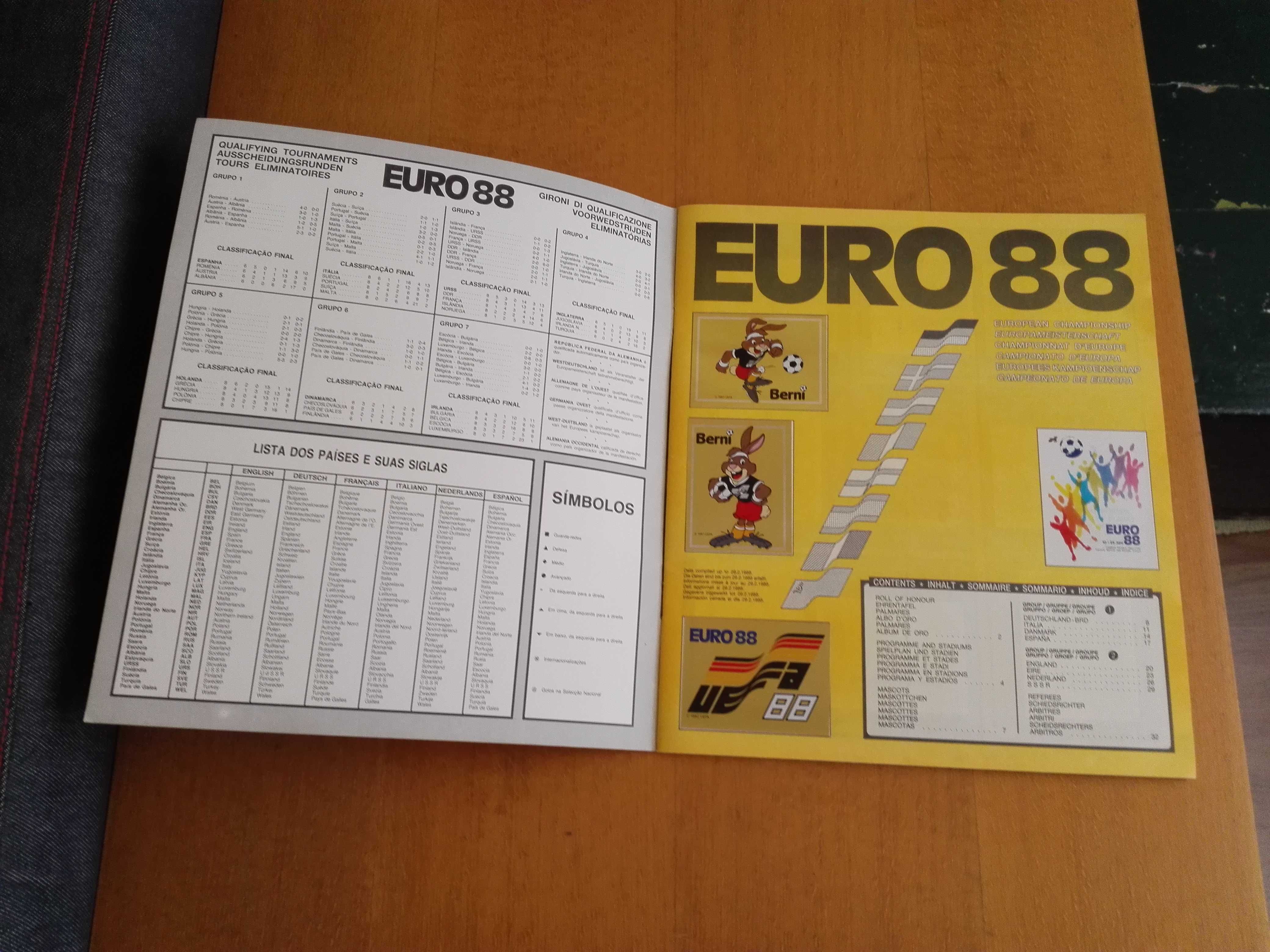 Euro 88 - caderneta completa com resultados