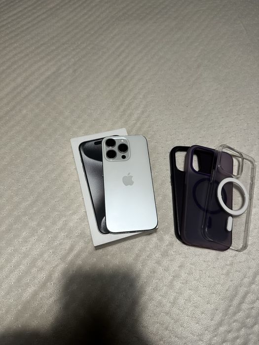 iPhone 15 Pro, White Titanium, 128GB, Faktura, Stan IdealnyZAMIANA