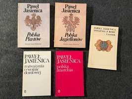 Zestaw książek P.Jasienicy m.in. Polska Piastów, Polska anarchia