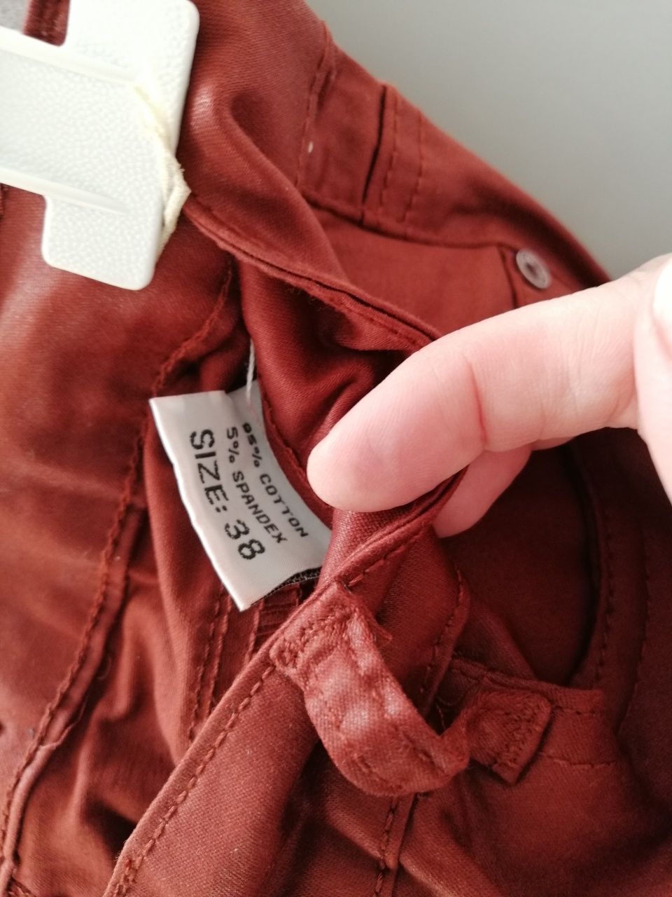 Spodnie brązowe rurki rude czekoladowe M jak woski jak goodies 38