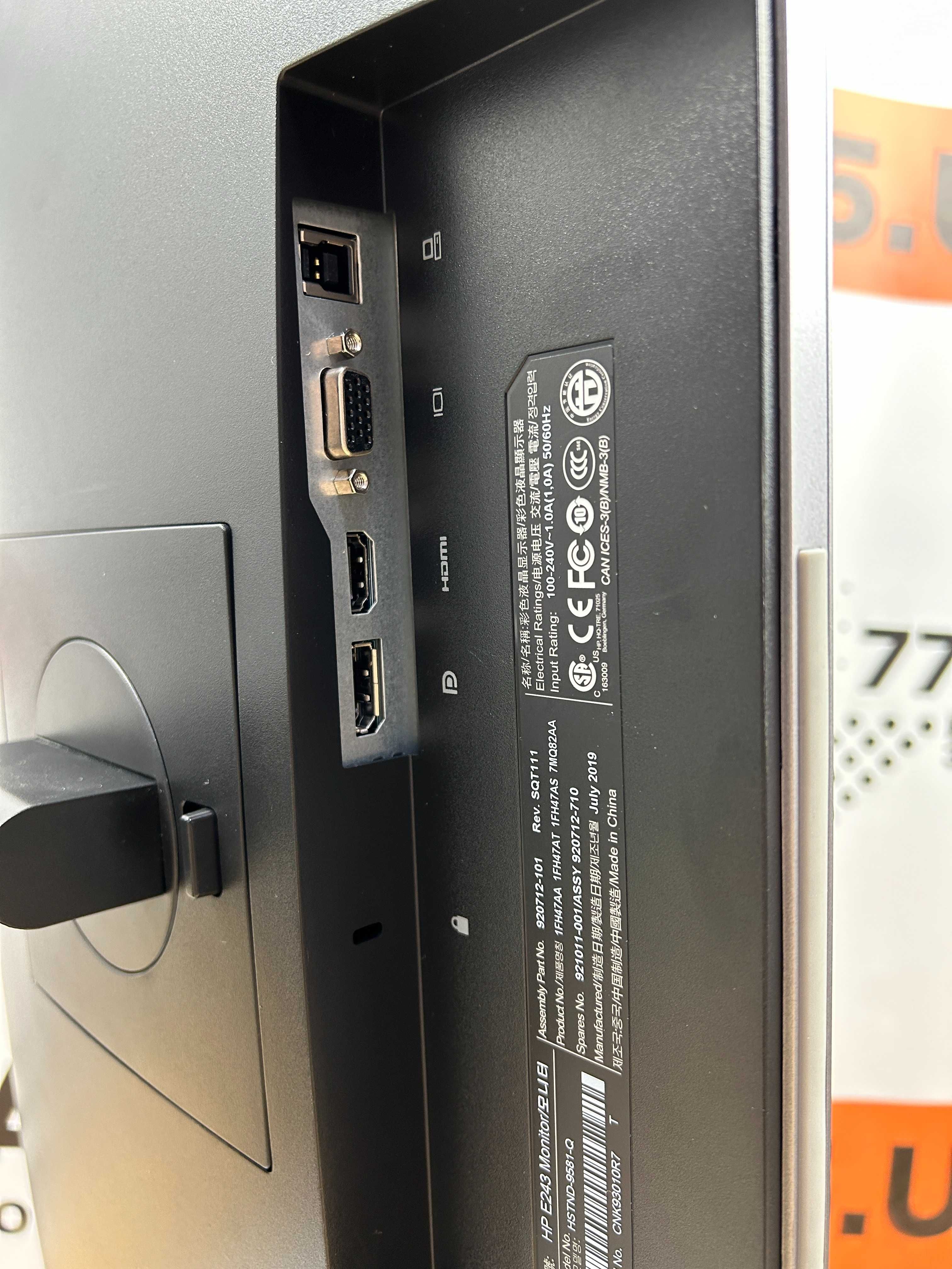 24" HP EliteDisplay E243i/ 1920х1200 IPS, 8 Bit/HDMI, Безрамковий
