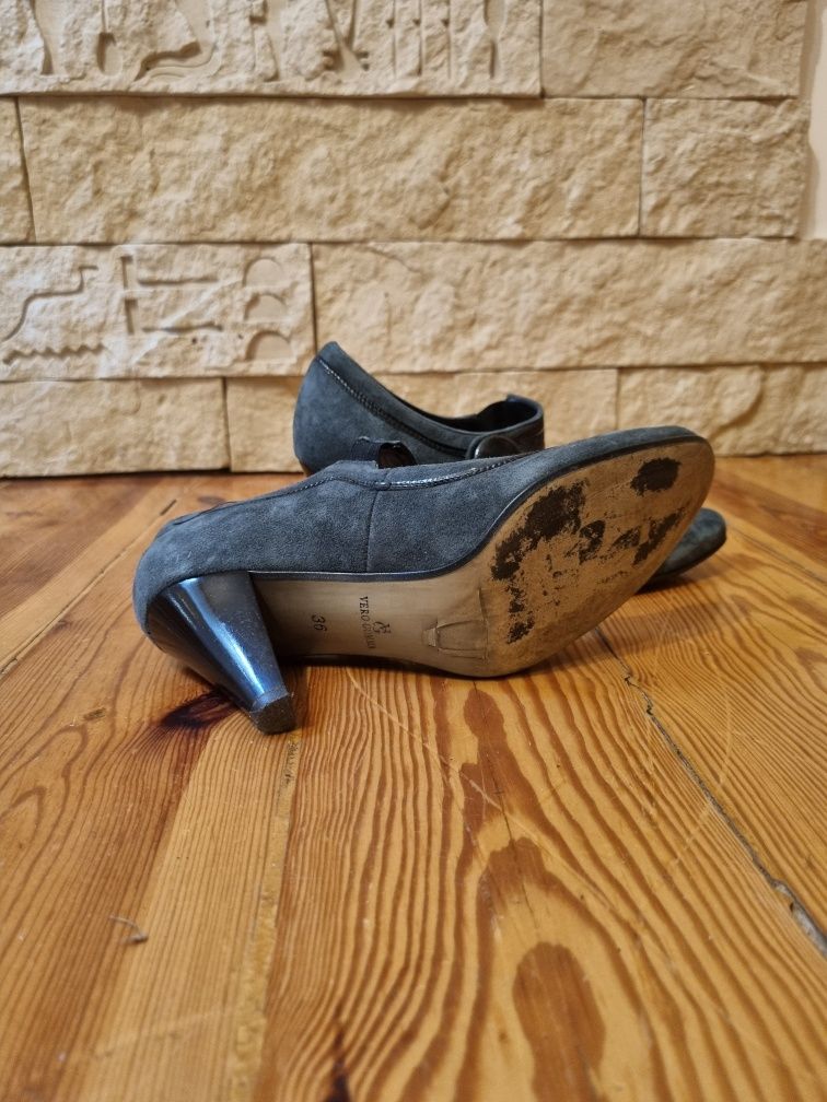 Buty na obcasie, zamszowe, rozmiar 36, Syrena