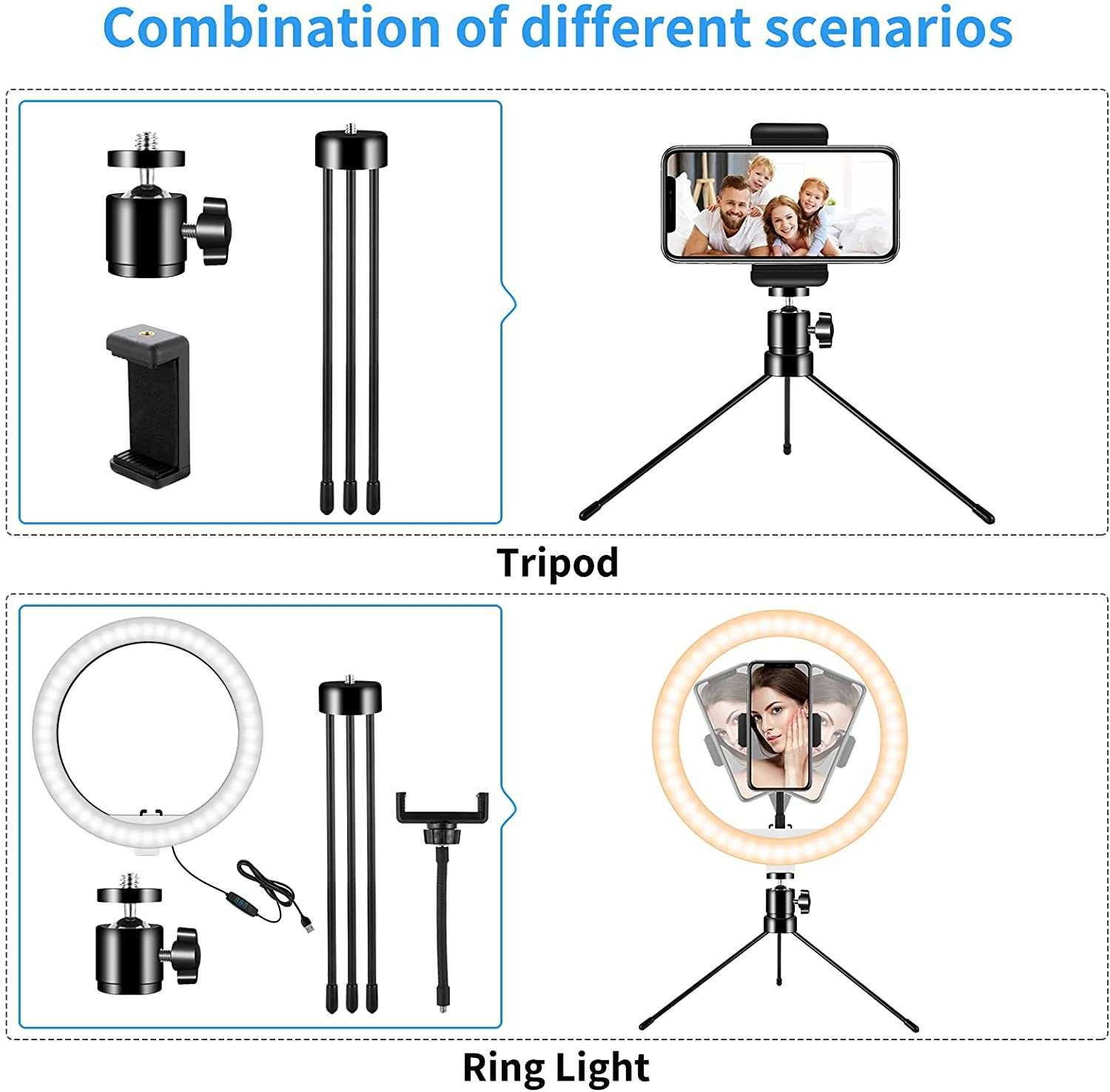 Lampa o ring doświetlenie statyw używana regulacja temperatury