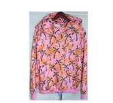 Femi stories bluza rum różowa w palmy luźna kangurka oversize M 38