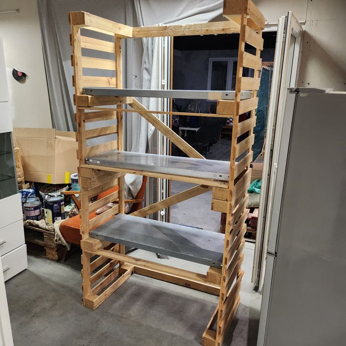 Solidny Regał Magazynowy/Warsztatowy LOFT z Palet (Półki 230kg!) 3szt.