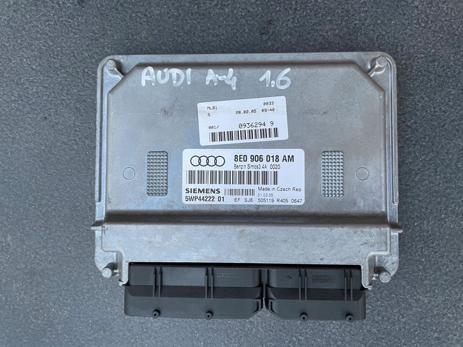 KOMPUTER STEROWNIK ECU AUDI A4 B7 1.6 8E0906018AM 5WP40493 02 ALZ
