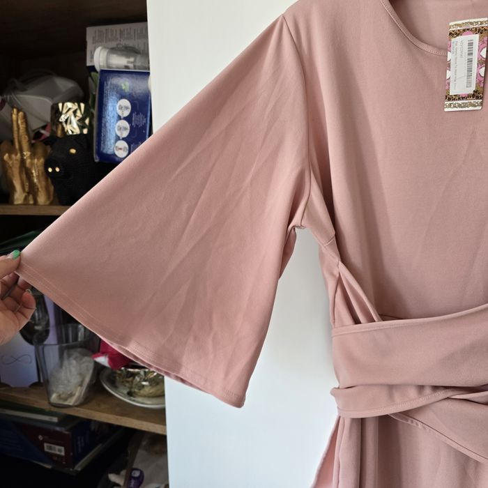 Sukienka boohoo 46 48 długi rękaw koktajlowa midi asos wieczorowa