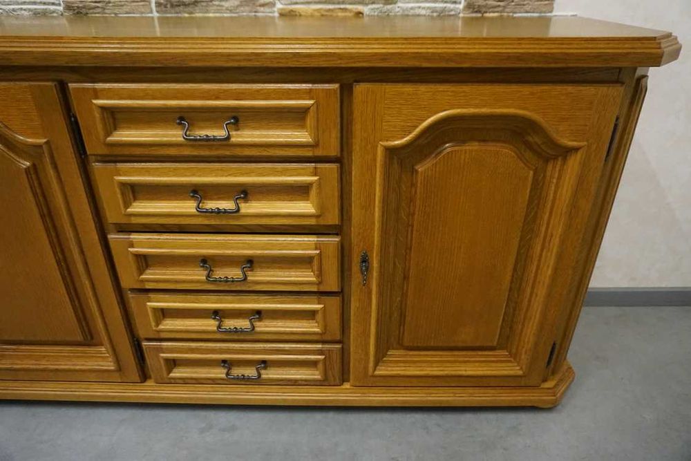 Komoda Dębowa 3 Drzwiowa + Rząd 5 Szuflad szer. 196 cm (p-1186)  -20%