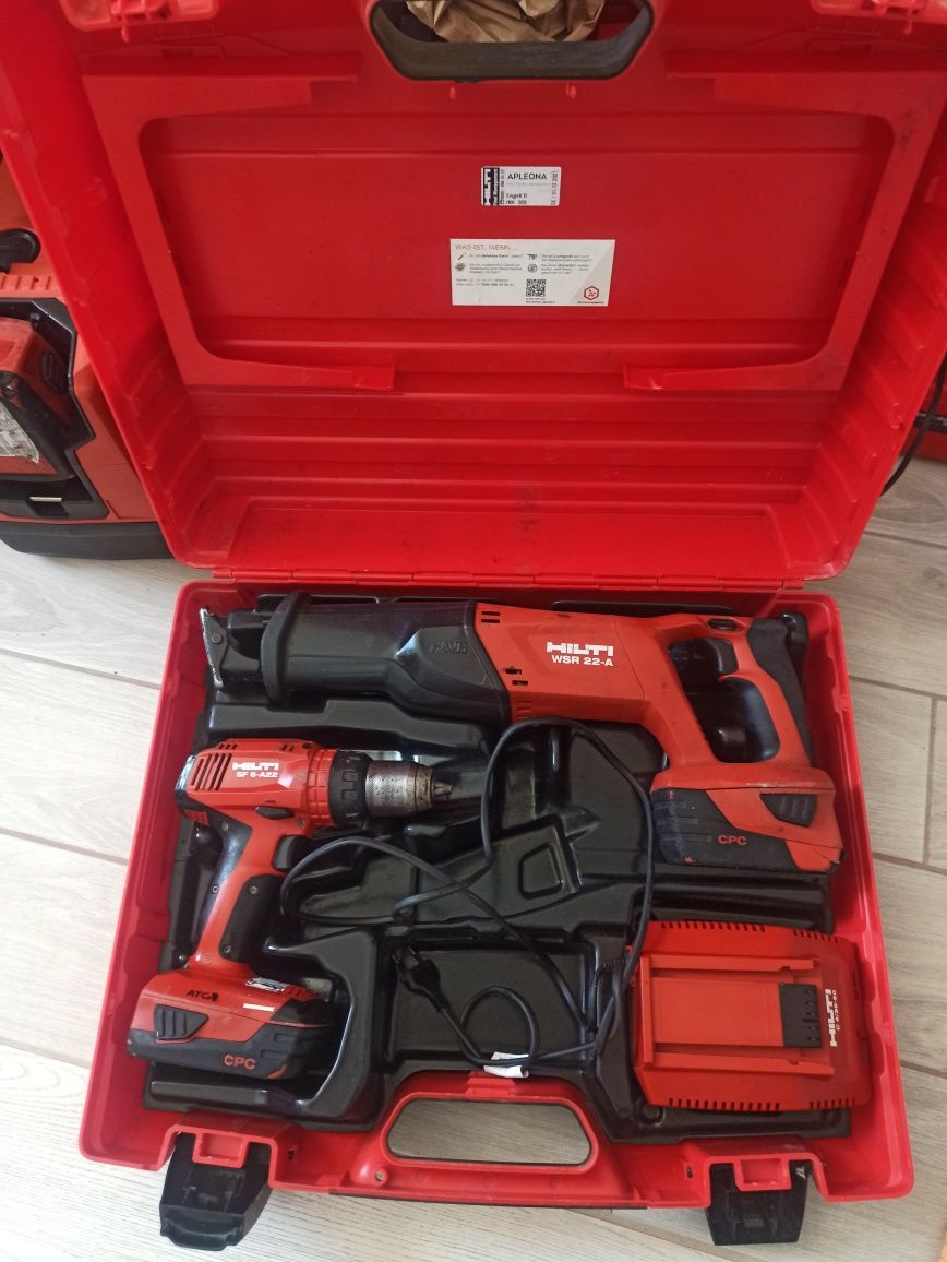 Акумуляторна шабельна пилка 22 В hilti