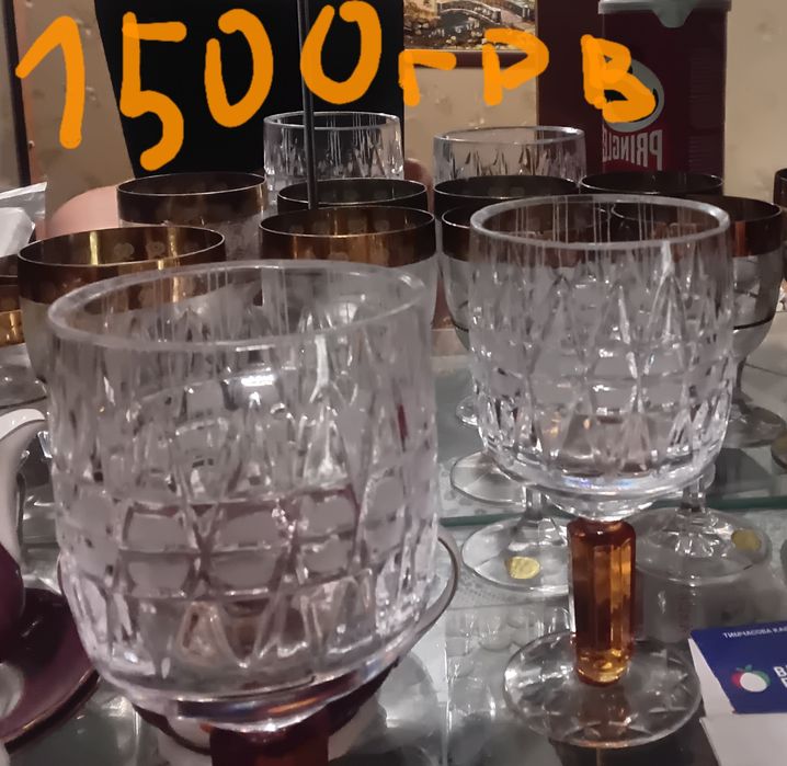 Олимпийский  цветной хрусталь  фужеры хрустальные бокалы олимпиада 80