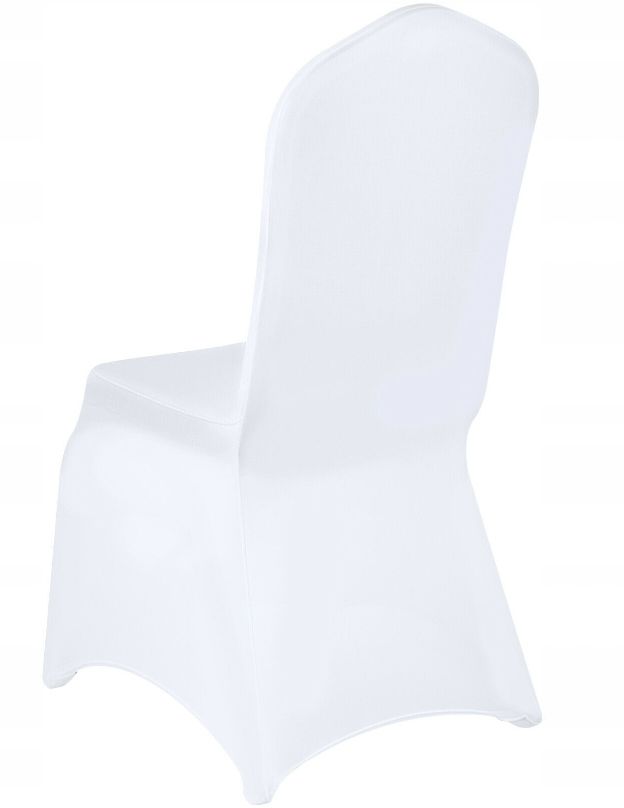 Pokrowce Na Krzesła Białe Elastyczne 50Szt ŚLUB komunia, Chrzest