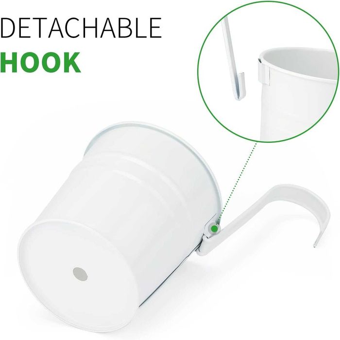 Nowy zestaw doniczek /osłonki /haczyk /10szt / białe /metal /3151